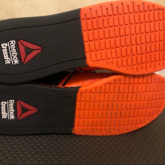 Reebok Crossfit CF74 Weight Lifting Shoes Sneakers 600501 414 Orange Black sz 15